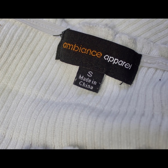 White Ambiance Apparel long sleeve Knit sweater - Picture 3 of 3